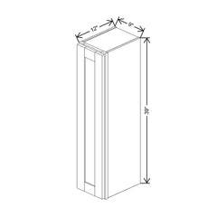 Fabuwood Allure Galaxy Dove 9" W X 39" H X 12" D  Single Door Wall Cabinet