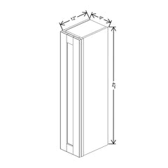 J&K Pure B5 Single Door Wall Cabinet - 09" W x 42" H