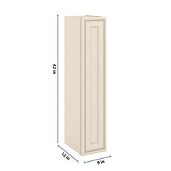J&K Pearl Glazed H9 Single Door Wall Cabinet - 09" W x 42" H