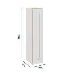Modernform Cabinet White Shaker 09" W X 42" H X 12" D Single Door Wall Cabinet