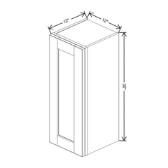 J&K Espresso K8 Single Door Wall Cabinet - 12" W x 30" H