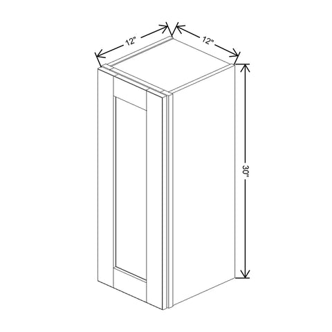 J&K Mahogany J5 Single Door Wall Cabinet - 12" W x 30" H