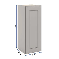 CNC Luxor 5-Piece Misty Grey 12" W X 30" H Single Door Wall Cabinet