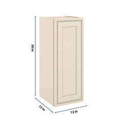 J&K Pearl Glazed H9 Single Door Wall Cabinet - 12" W x 30" H