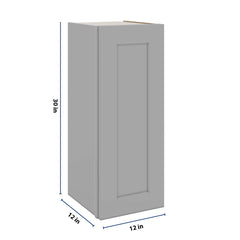 J&K Castle Grey S5 Single Door Wall Cabinet - 12" W x 30" H