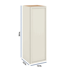Modernform Cabinet Slim Dove White 12" W X 36" H X 12" D Single Door Wall Cabinet
