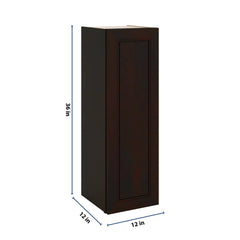 J&K Espresso K8 Single Door Wall Cabinet - 12" W x 36" H