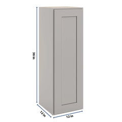 CNC Luxor 5-Piece Misty Grey 12" W X 36" H Single Door Wall Cabinet