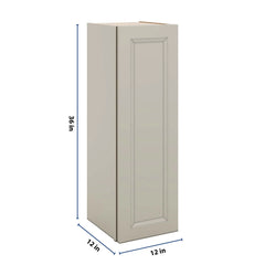 J&K Pebble B6 Single Door Wall Cabinet - 12" W x 36" H