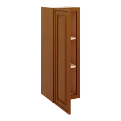 J&K Mocha Glazed K10 Single Door Wall Cabinet - 12" W x 36" H