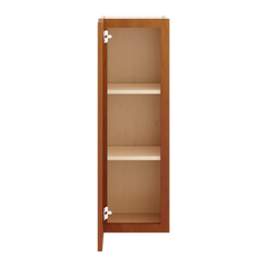 J&K Mocha Glazed K10 Single Door Wall Cabinet - 12" W x 36" H
