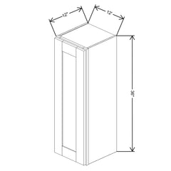 Fabuwood Allure Echo Mocha 12" W X 36" H X 12" D Single Door Wall Cabinet