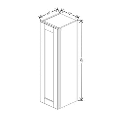 J&K Sage E3 Single Door Wall Cabinet - 12" W x 42" H