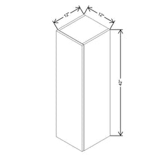 CNC Luxor Smoky Grey 12" W X 42" H Single Door Wall Cabinet