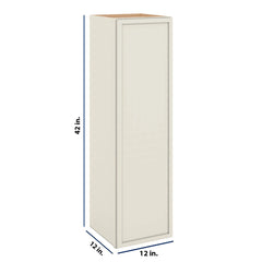Modernform Cabinet Slim Dove White 12" W X 42" H X 12" D Single Door Wall Cabinet