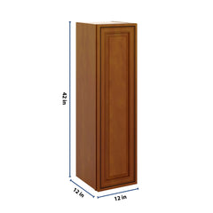 J&K Mocha Glazed K10 Single Door Wall Cabinet - 12" W x 42" H