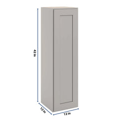 CNC Luxor 5-Piece Misty Grey 12" W X 42" H Single Door Wall Cabinet