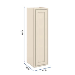 J&K Pearl Glazed H9 Single Door Wall Cabinet - 12" W x 42" H