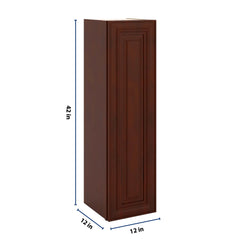 J&K Mahogany J5 Single Door Wall Cabinet - 12" W x 42" H