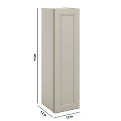 J&K Pebble B6 Single Door Wall Cabinet - 12" W x 42" H