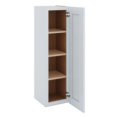 J&K White Shaker S8 Single Door Wall Cabinet - 12" W x 42" H