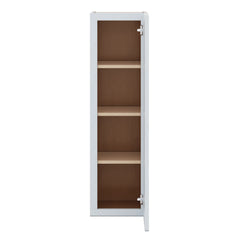 J&K White Shaker S8 Single Door Wall Cabinet - 12" W x 42" H