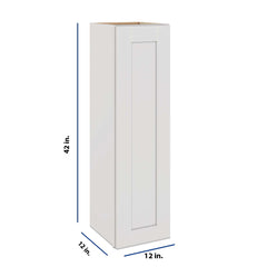 Modernform Cabinet White Shaker 12" W X 42" H X 12" D Single Door Wall Cabinet