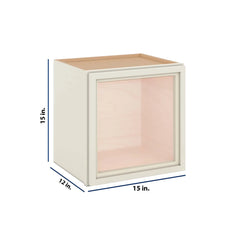 Modernform Cabinet Slim Dove White 15" W X 15" H X 12" D Single Glass Door Wall Cabinet