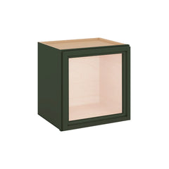 Modernform Cabinet Slim Sage Green 15" W X 15" H X 12" D Single Glass Door Wall Cabinet