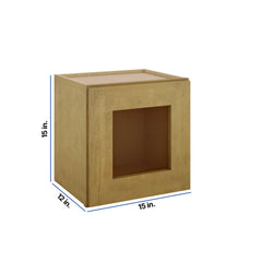 Modernform Cabinet Natural Shaker 15" W X 15" H X 12" D Single Glass Door Wall Cabinet