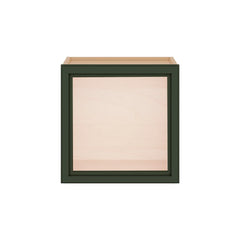 Modernform Cabinet Slim Sage Green 15" W X 15" H X 12" D Single Glass Door Wall Cabinet