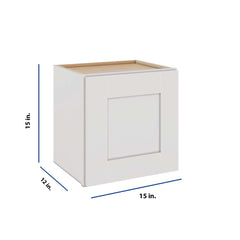 Modernform Cabinet White Shaker 15" W X 15" H X 12" D Single Door Wall Cabinet