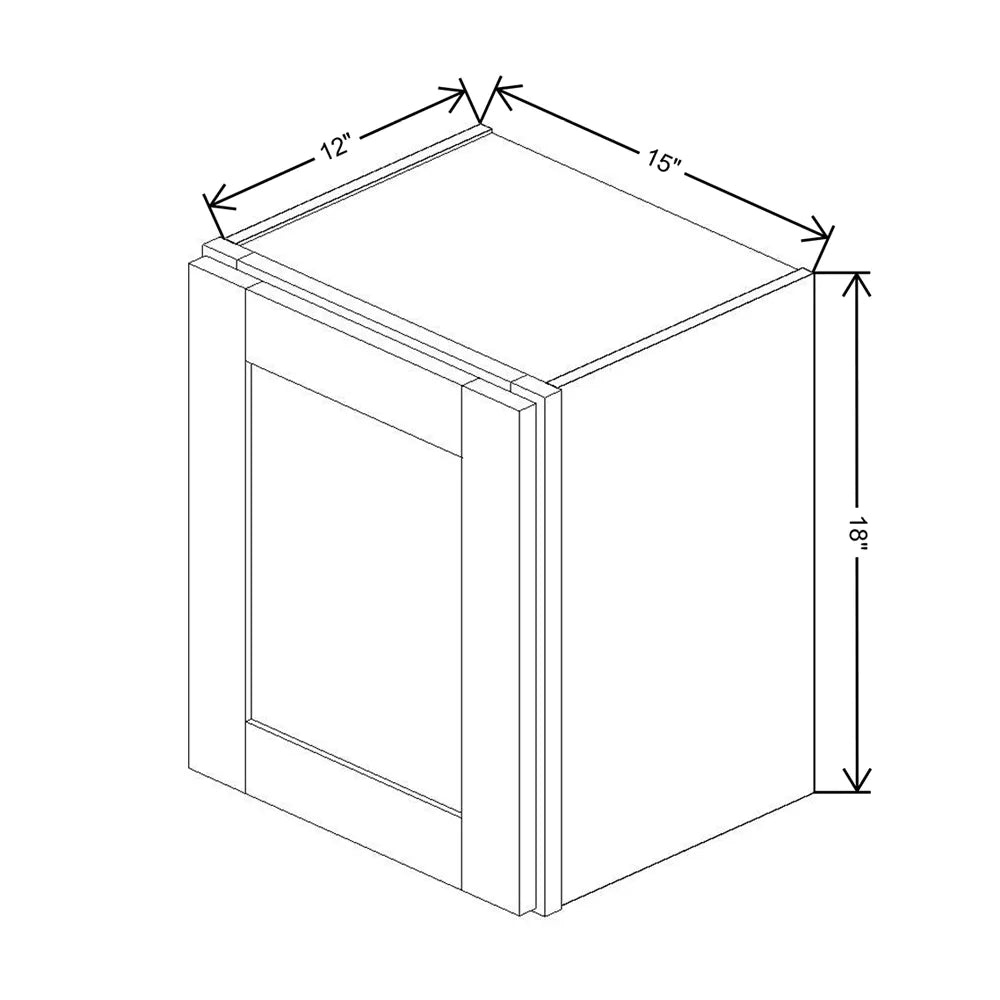 Fabuwood Allure Fusion Dove 15" W X 18" H X 12" D Double Door Wall Cabinet
