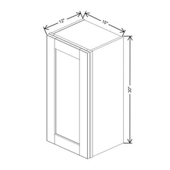 J&K Pearl Glazed H9 Single Door Wall Cabinet - 15" W x 30" H
