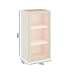 Modernform Cabinet Slim Dove White 15" W X 30" H X 12" D Single Glass Door Wall Cabinet