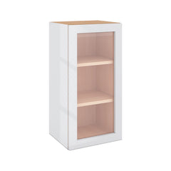 Modernform Cabinet Gloss White 15" W X 30" H X 12" D Single Glass Door Wall Cabinet
