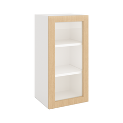 Modernform Cabinet Natural Oak 15" W X 30" H X 12" D Single Glass Door Wall Cabinet