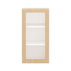Modernform Cabinet Natural Oak 15" W X 30" H X 12" D Single Glass Door Wall Cabinet