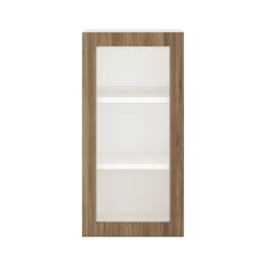 Modernform Cabinet Walnut 15" W X 30" H X 12" D Single Glass Door Wall Cabinet