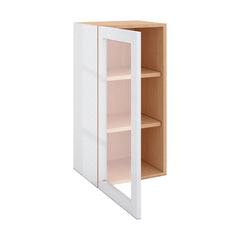 Modernform Cabinet Gloss White 15" W X 30" H X 12" D Single Glass Door Wall Cabinet