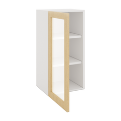 Modernform Cabinet Natural Oak 15" W X 30" H X 12" D Single Glass Door Wall Cabinet