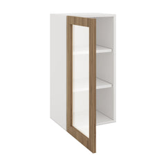 Modernform Cabinet Walnut 15" W X 30" H X 12" D Single Glass Door Wall Cabinet