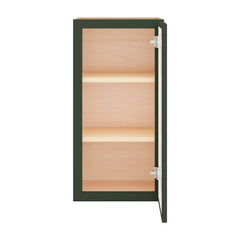 Modernform Cabinet Slim Sage Green 15" W X 30" H X 12" D Single Glass Door Wall Cabinet