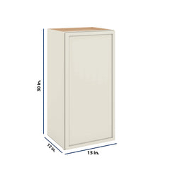 Modernform Cabinet Slim Dove White 15" W X 30" H X 12" D  Single Door Wall Cabinet