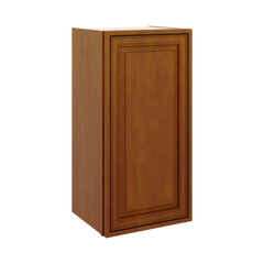 J&K Mocha Glazed K10 Single Door Wall Cabinet - 15" W x 30" H