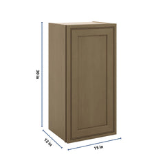 J&K Hazel H8 Single Door Wall Cabinet - 15" W x 30" H