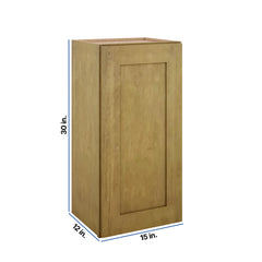 Modernform Cabinet Natural Shaker 15" W X 30" H X 12" D  Single Door Wall Cabinet