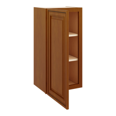J&K Mocha Glazed K10 Single Door Wall Cabinet - 15" W x 30" H