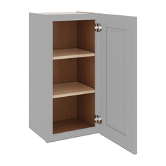 J&K Castle Grey S5 Single Door Wall Cabinet - 15" W x 30" H