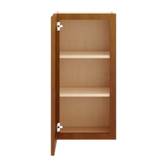 J&K Mocha Glazed K10 Single Door Wall Cabinet - 15" W x 30" H